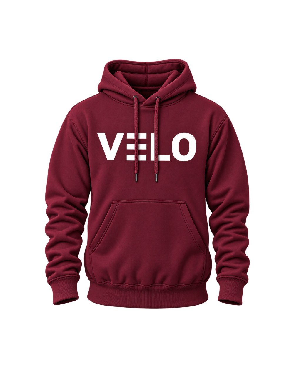 YAKUDO VELO burgundy hoodie with VELO logo