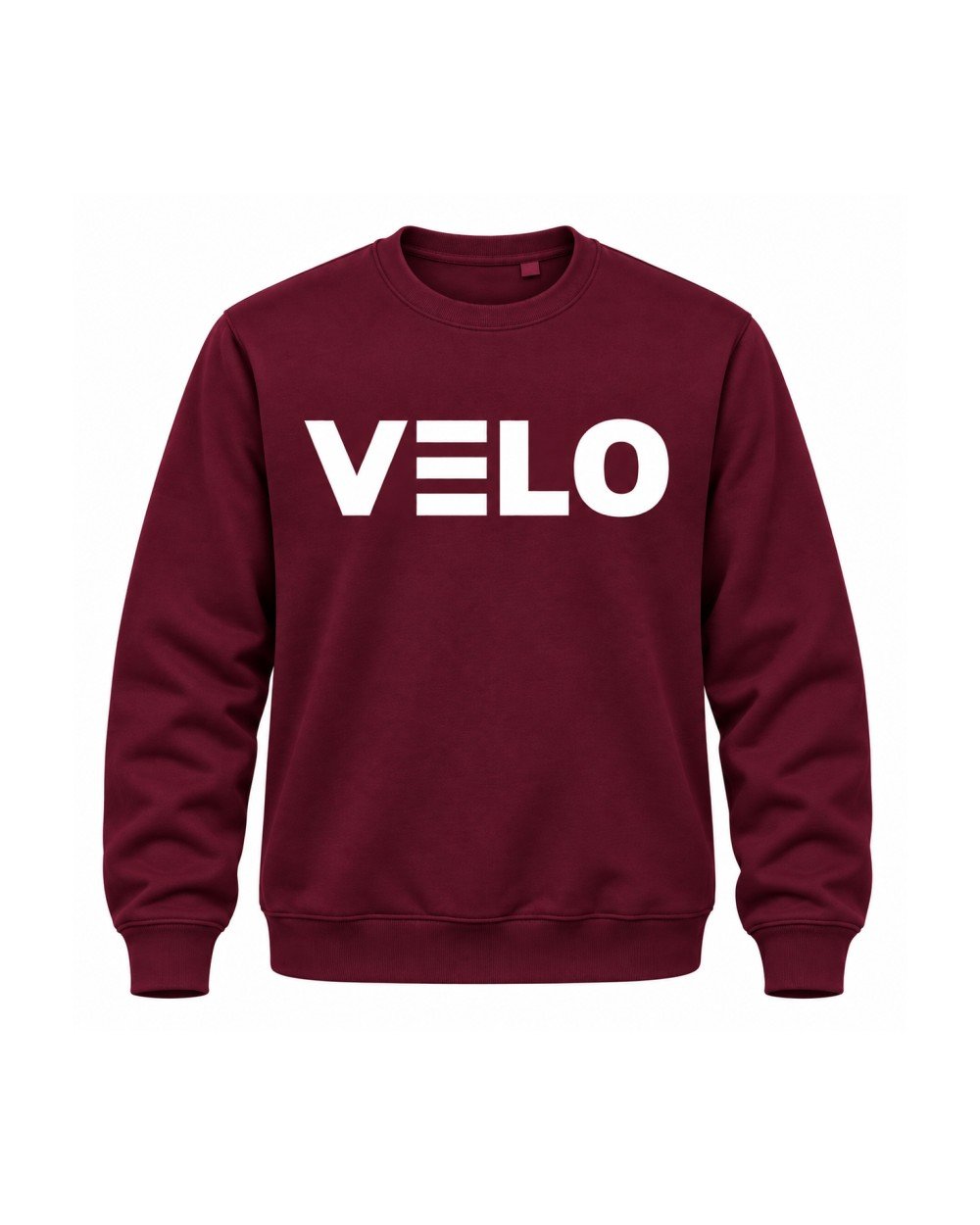 YAKUDO VELO burgundy sweatshirt with VELO logo
