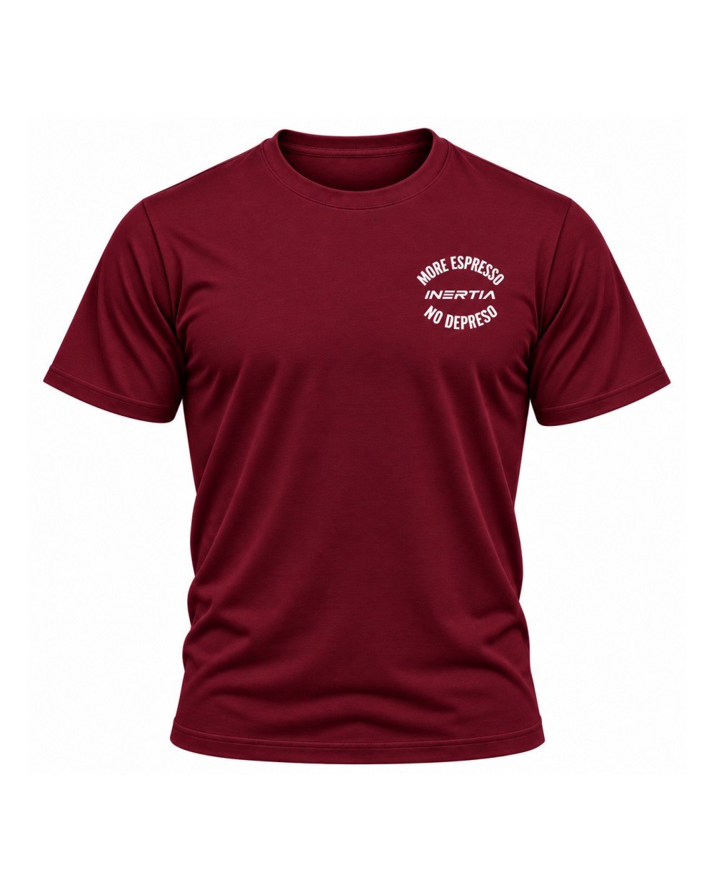 Inertia More Espresso No Depresso T-shirt in burgundy