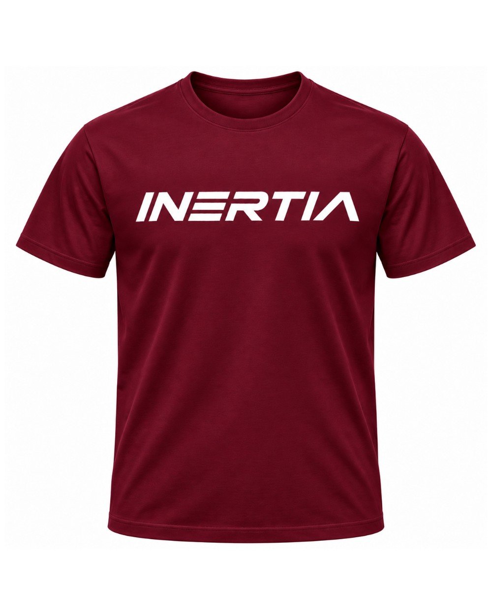 Inertia T-shirts available in burgundy, black, grey and light blue