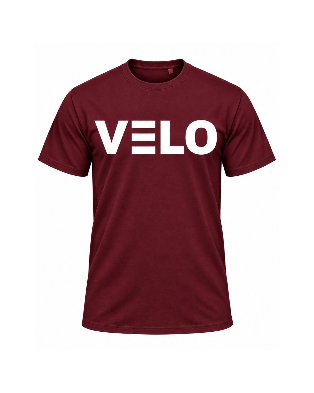 YAKUDO VELO burgundy t-shirt with VELO logo